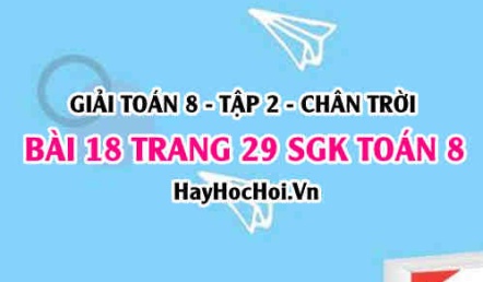 Bài 18 trang 29 Toán 8 Tập 2 Chân trời sáng tạo